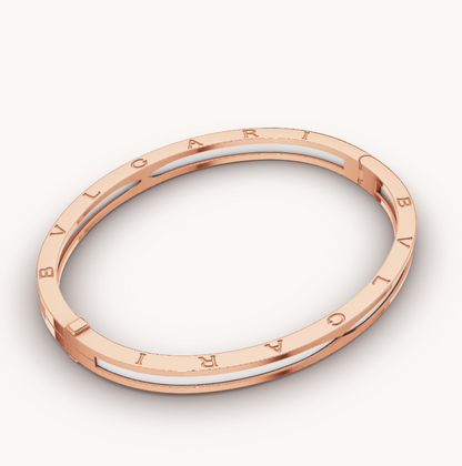 [Glitter Jewelry]ZERO 1 PINK GOLD WITH WHITE CERAMIC BRACELET
