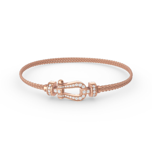 [Glitter Jewelry]FORCE SMALL HORSESHOE  DIAMOND CHAIN ROPE BRACELET