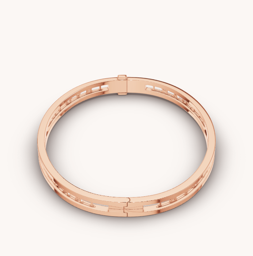 [Glitter Jewelry]ZERO 1 SPIRAL LOGO PINK GOLD BRACELET