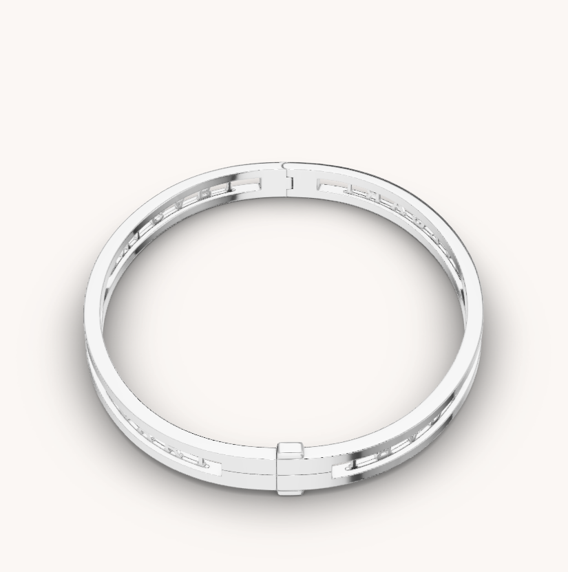 [Glitter Jewelry]ZERO 1 SPIRAL LOGO SILVER BRACELET