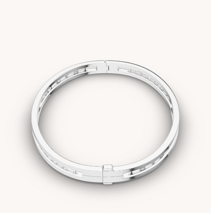 [Glitter Jewelry]ZERO 1 SPIRAL LOGO SILVER BRACELET