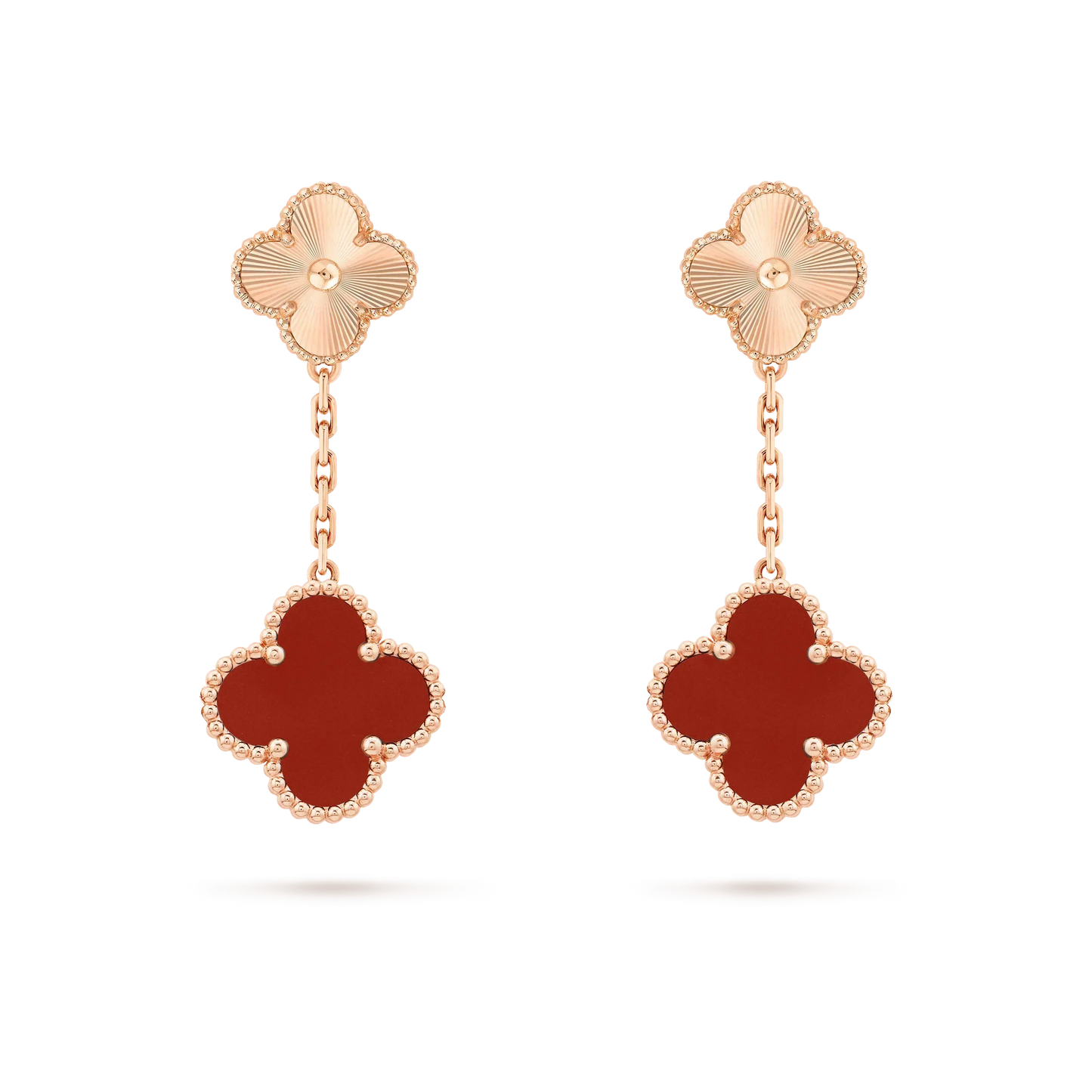 [Glitter Jewelry]CLOVER 2 MOTIF  LASER CARNELIAN EARRINGS