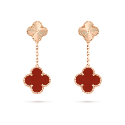 [Glitter Jewelry]CLOVER 2 MOTIF  LASER CARNELIAN EARRINGS