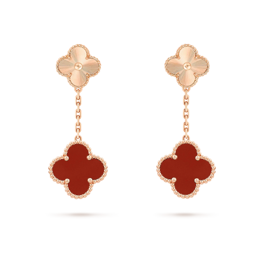 [Glitter Jewelry]CLOVER 2 MOTIF  LASER CARNELIAN EARRINGS