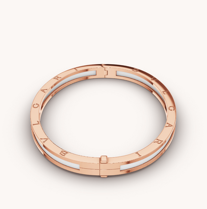 [Glitter Jewelry]ZERO 1 PINK GOLD WITH WHITE CERAMIC BRACELET