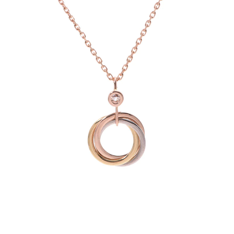 [Glitter Jewelry]TRINITY SILVER GOLD PINK GOLD NECKLACE