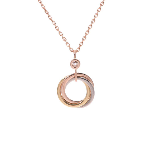 [Glitter Jewelry]TRINITY SILVER GOLD PINK GOLD NECKLACE