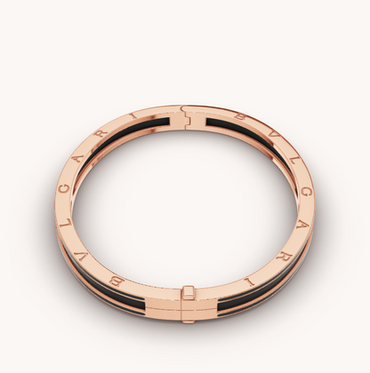 [Glitter Jewelry]ZERO 1 PINK GOLD WITH MATTE BLACK CERAMIC BRACELET