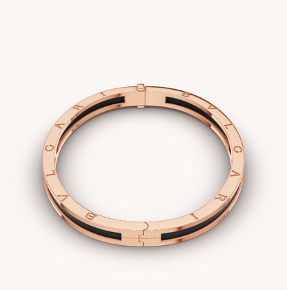 [Glitter Jewelry]ZERO 1 PINK GOLD WITH BLACK CERAMIC BRACELET