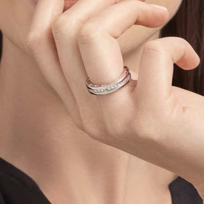 [Glitter Jewelry]ZERO 1 ONE-BAND PAVED DIAMONDS ON THE SPIRAL RING