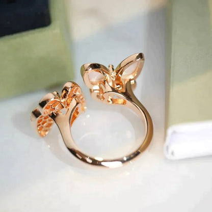 [Glitter Jewelry]TWIN BUTTERFLY DIAMOND MOP RING