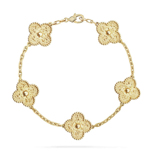 [Glitter Jewelry]CLOVER 5 MOTIFS BRONZING BRACELET