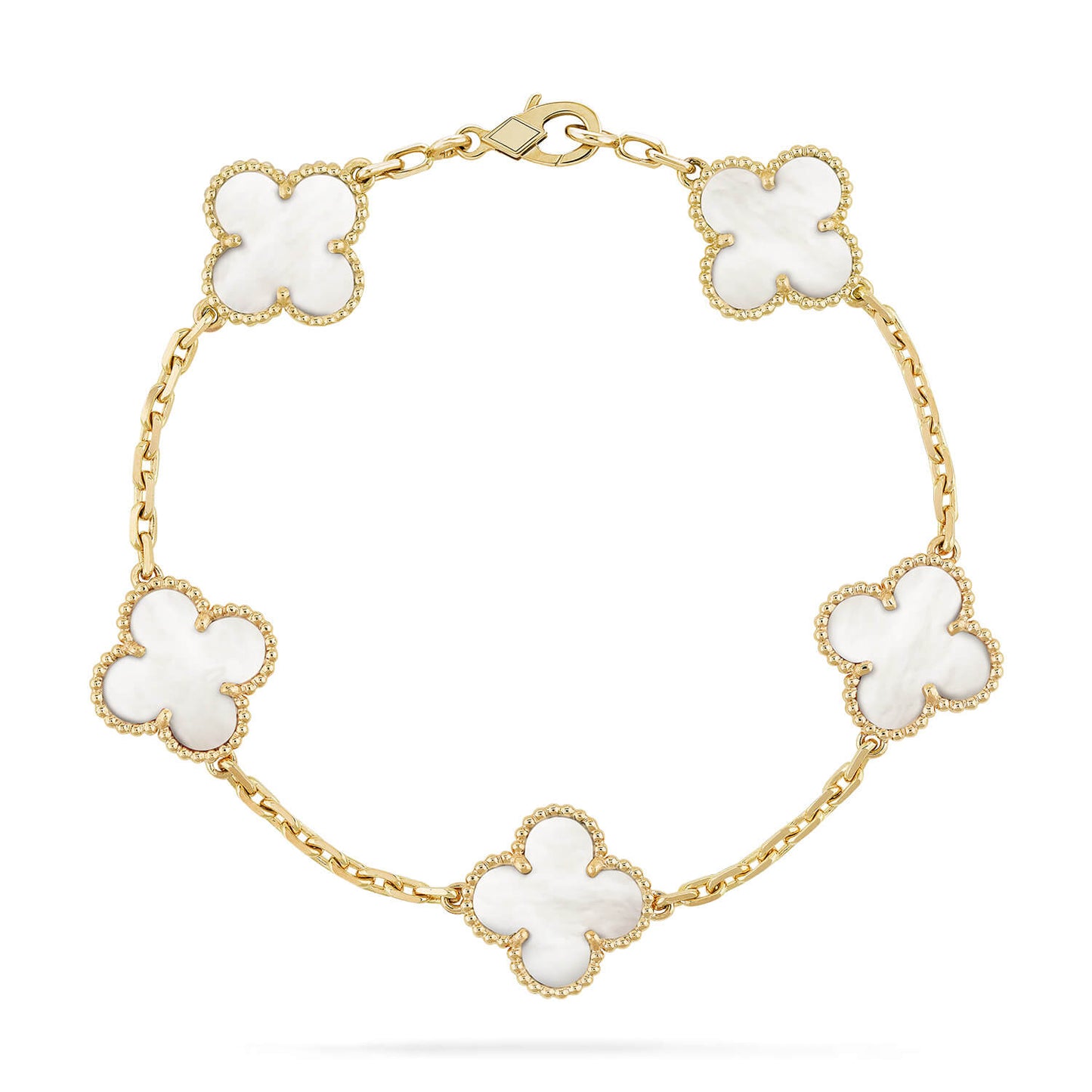 [Glitter Jewelry]CLOVER  5 MOTIF WHITE MOP BRACELET