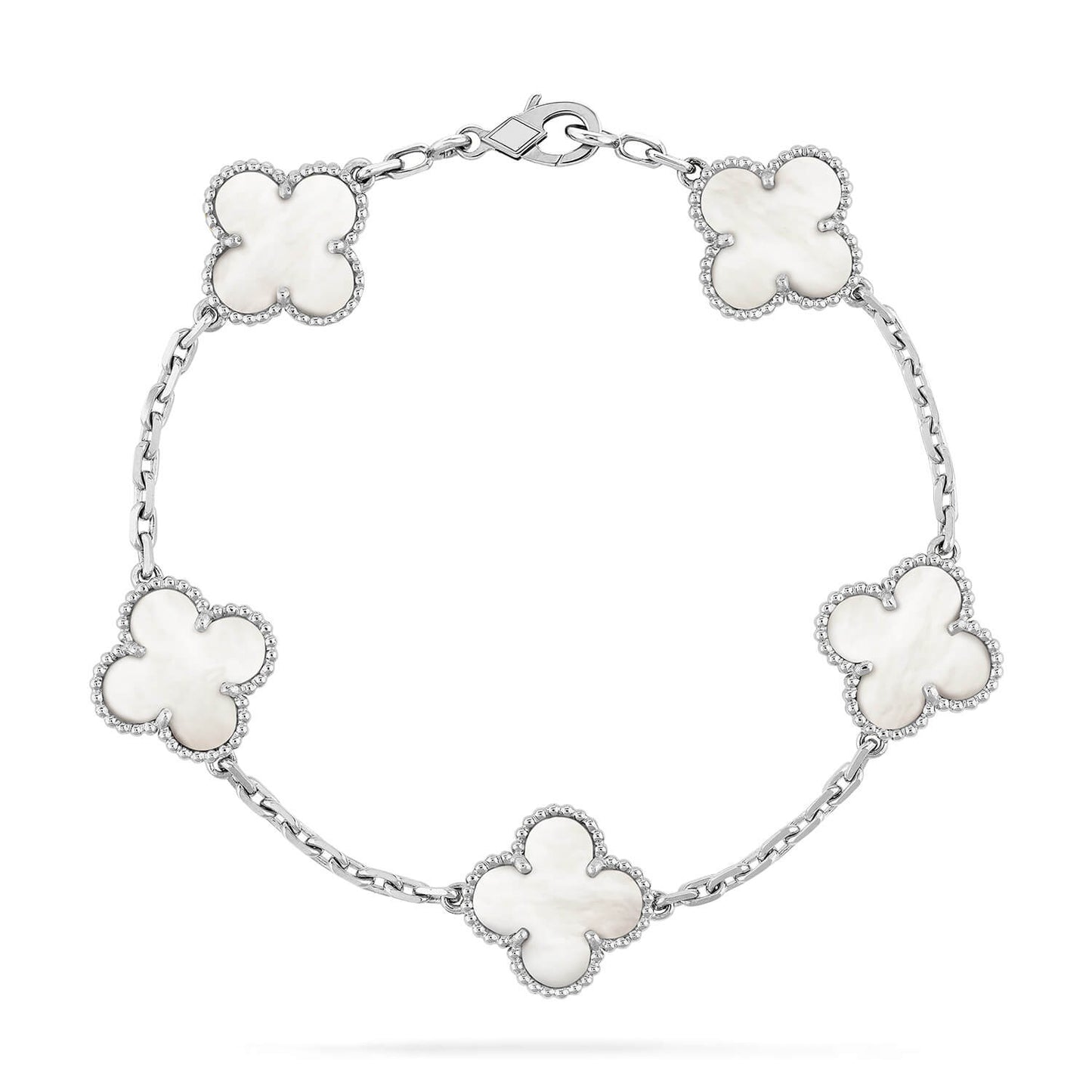 [Glitter Jewelry]CLOVER SILVER MOP 5 MOTIF BRACELET