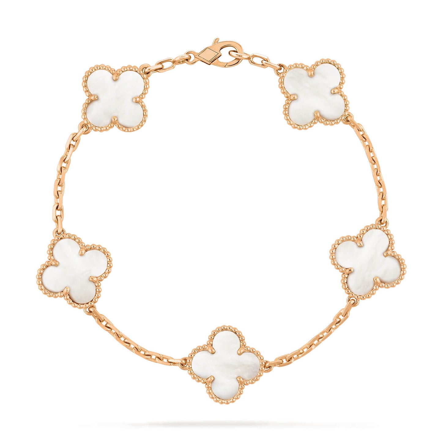 [Glitter Jewelry]CLOVER  5 MOTIF WHITE MOP BRACELET