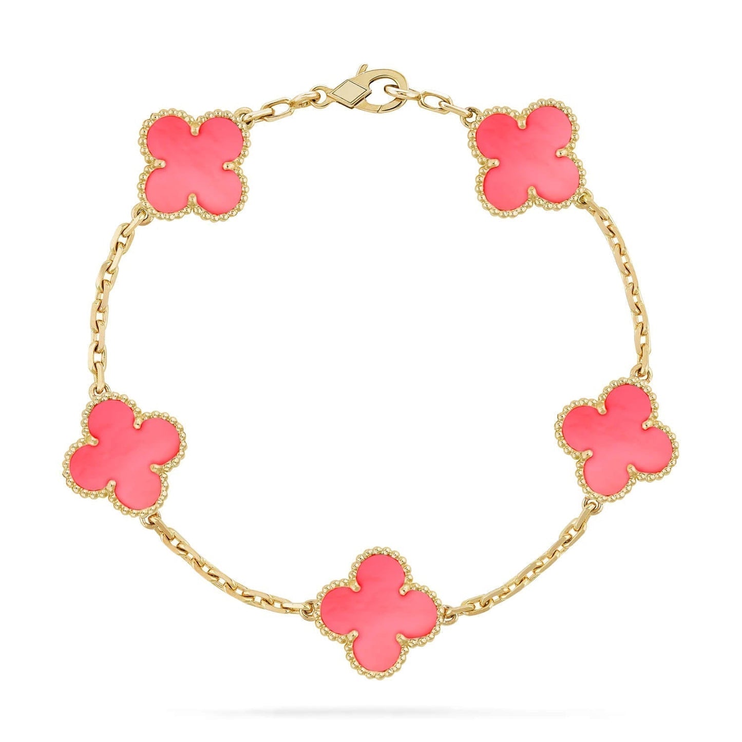 [Glitter Jewelry]CLOVER 5 PINK MOP BRACELET