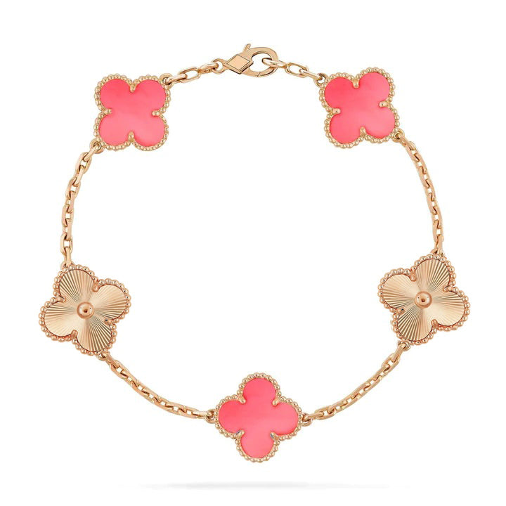 [Glitter Jewelry]CLOVER BRACELET 5 MOTIF PINK AND PINK GOLD