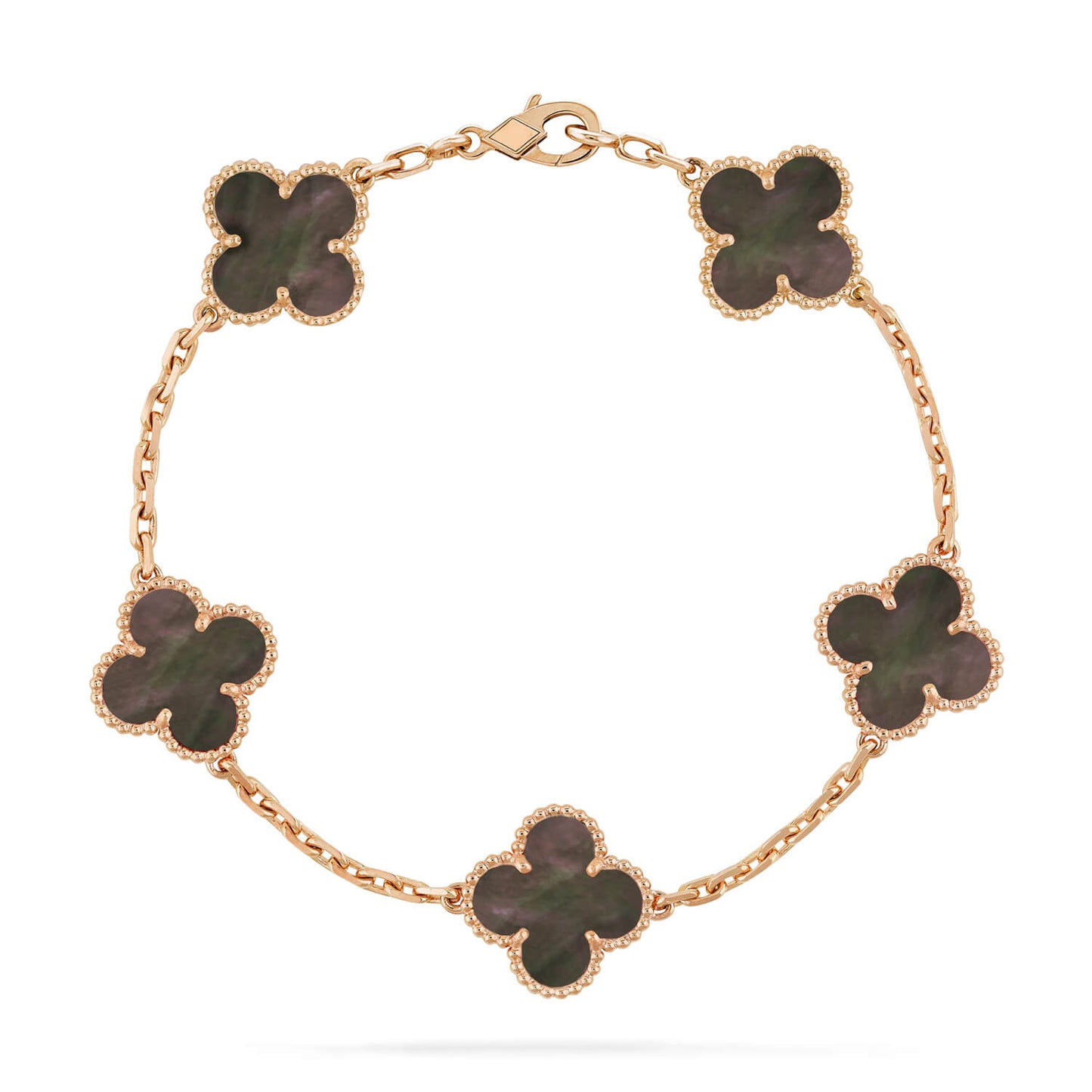 [Glitter Jewelry]CLOVER 5 MOTIF GRAY MOP  BRACELET