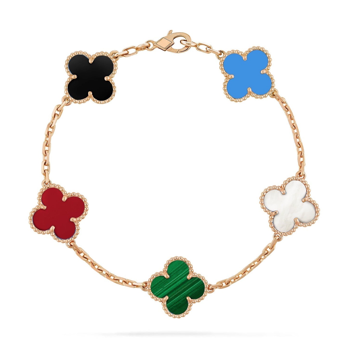 [Glitter Jewelry]CLOVER 5 MOTIFS MULTICOLOR  BRACELET