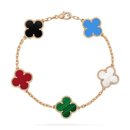 [Glitter Jewelry]CLOVER 5 MOTIFS MULTICOLOR  BRACELET