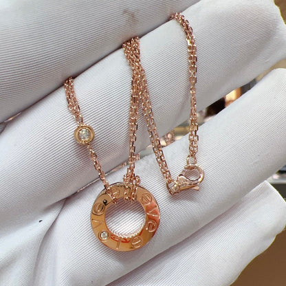 [Glitter Jewelry]LOVE NECKLACE 16MM 2 DIAMONDS