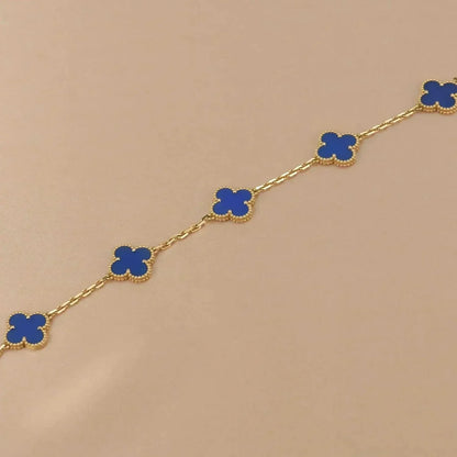 [Glitter Jewelry]CLOVER 5 MOTIFS BLUE AGATE BRACELET