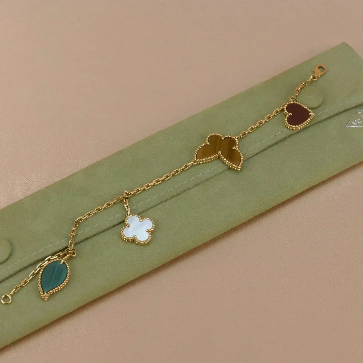 [Glitter Jewelry]LUCKY SPRING 5 MOTIF GOLD BRACELET