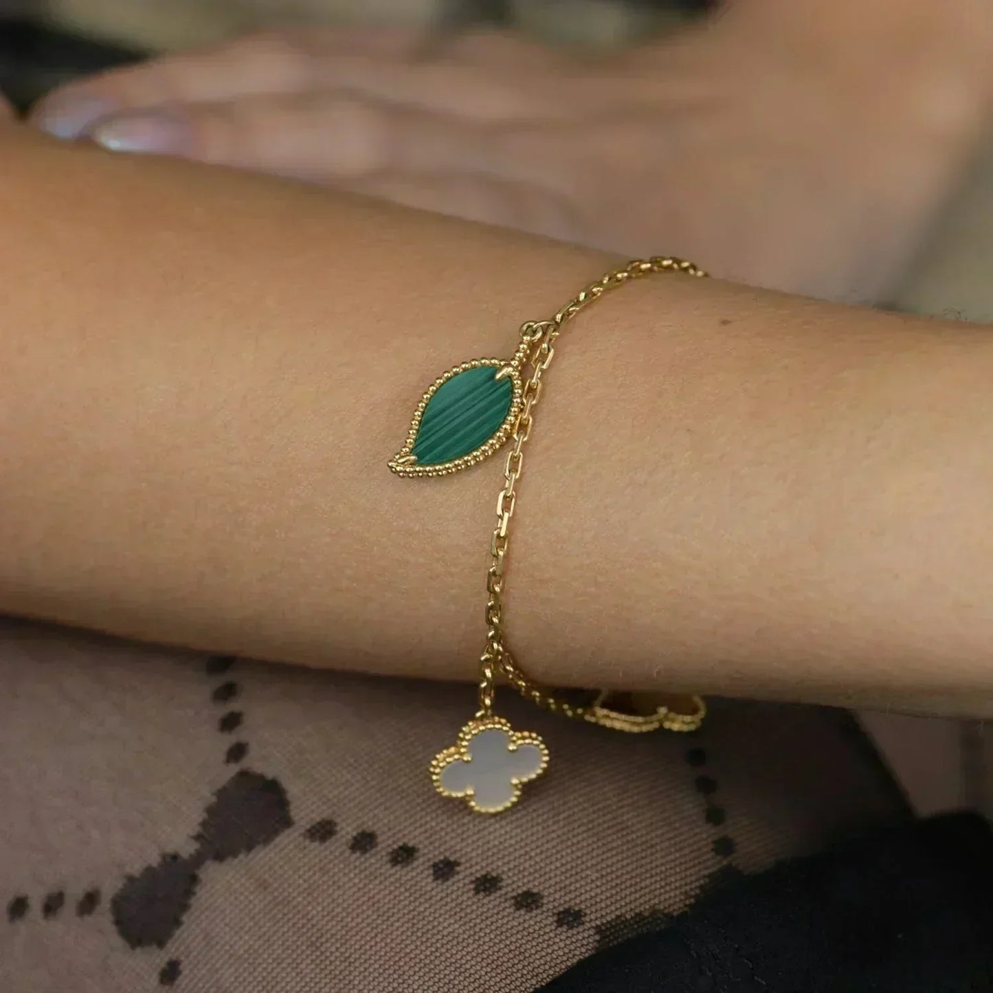 [Glitter Jewelry]LUCKY SPRING 5 MOTIF GOLD BRACELET