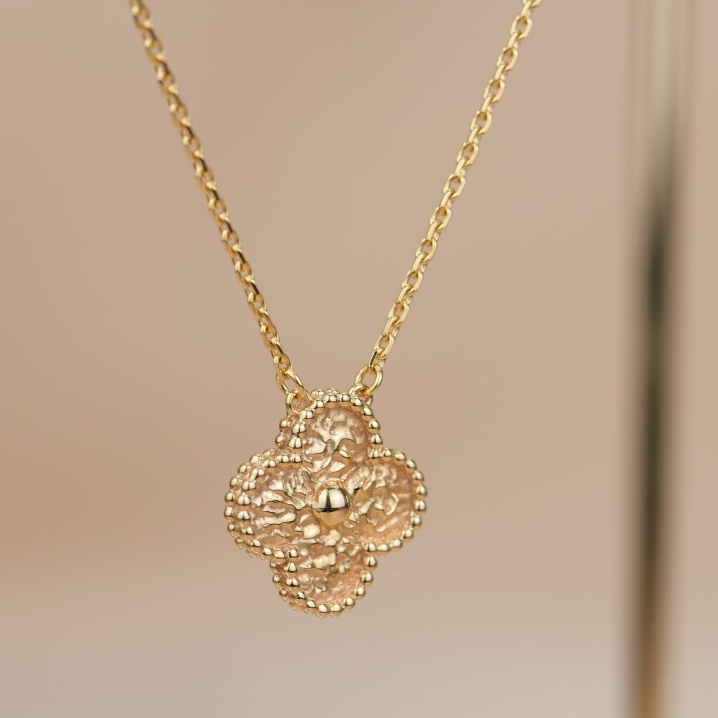 [Glitter Jewelry]CLOVER 15MM  BRONZING NECKLACE