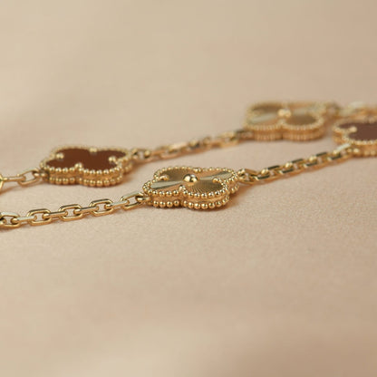 [Glitter Jewelry]CLOVER  5 MOTIFS CARNELIAN GOLD BRACELET