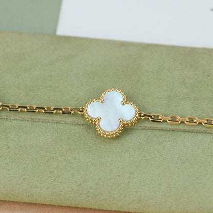 [Glitter Jewelry]CLOVER  5 MOTIF WHITE MOP BRACELET