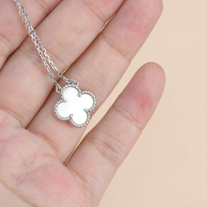 [Glitter Jewelry]CLOVER  15MM WHITE MOTHER-OF-PEARL SILVER
