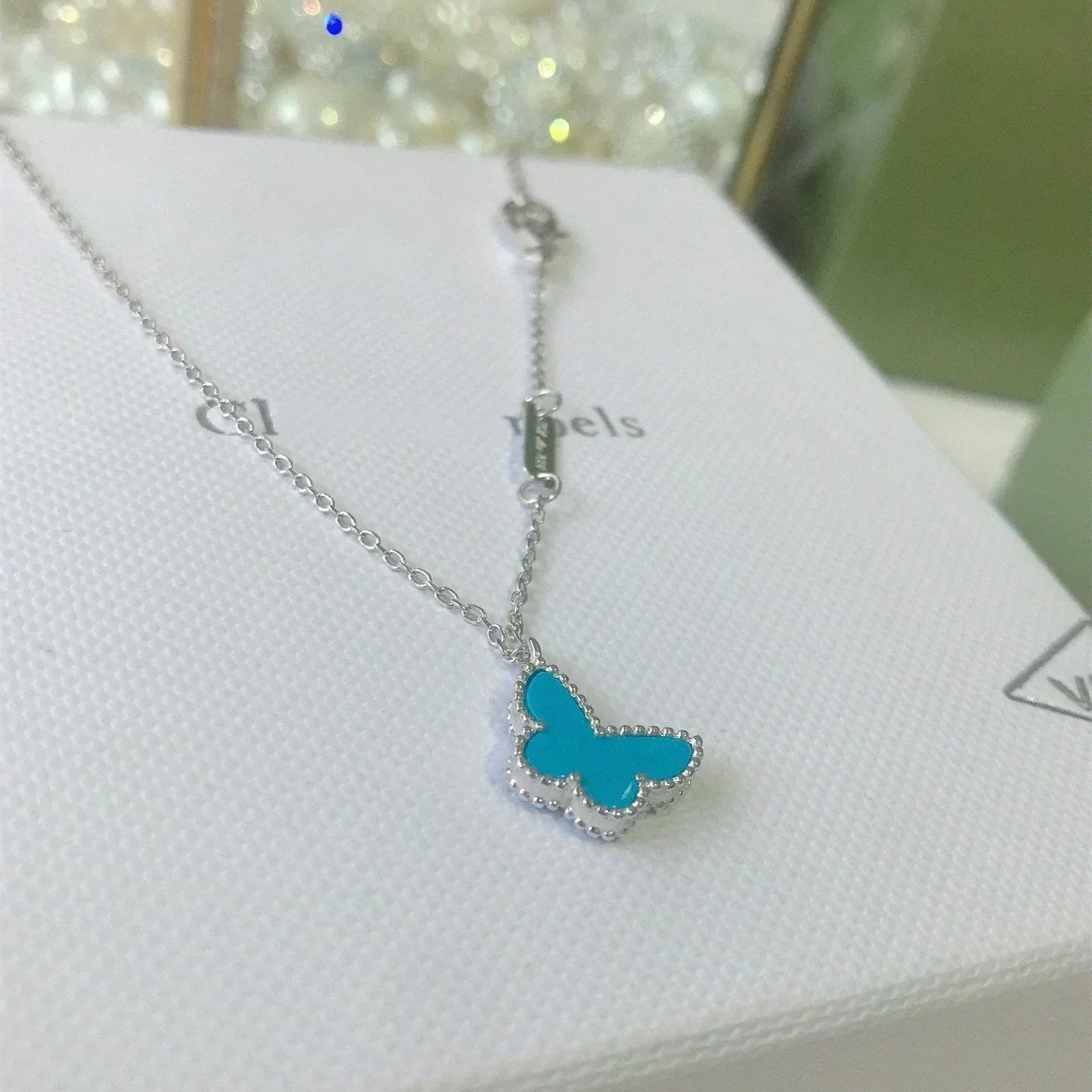 [グリッタージュエリー]バタフライ ターコイズ バタフライ ブレスレット シルバー
