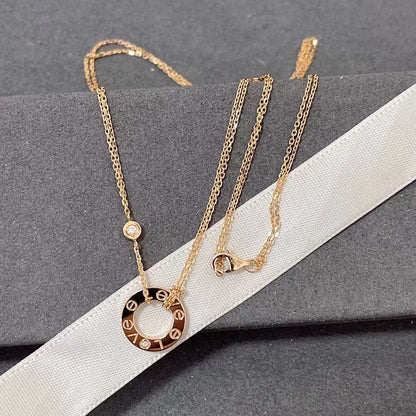 [Glitter Jewelry]LOVE NECKLACE 16MM 2 DIAMONDS
