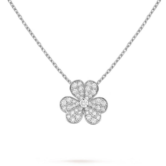 [Glitter Jewelry]CLOVER DIAMOND NECKLACE SILVER