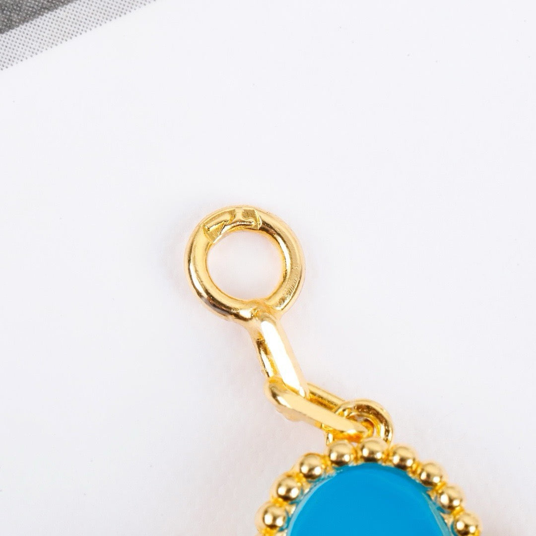 [Glitter Jewelry]CLOVER 5 MOTIFS TURQUOISE BRACELET