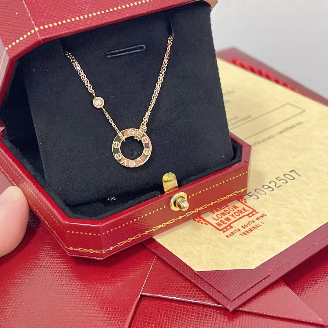 [Glitter Jewelry]LOVE NECKLACE 16MM 2 DIAMONDS
