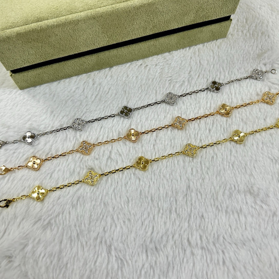 [Glitter Jewelry]CLOVER 6 MOTIF DIAMOND LASER BRACELET