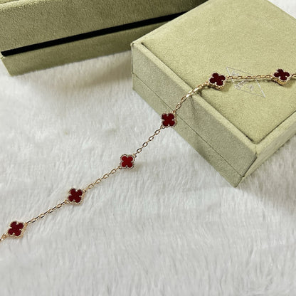 [Glitter Jewelry]CLOVER 6 MOTIF RED AGATE BRACELET