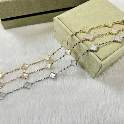 [Glitter Jewelry]CLOVER 6 MOTIF WHITE MOP BRACELET