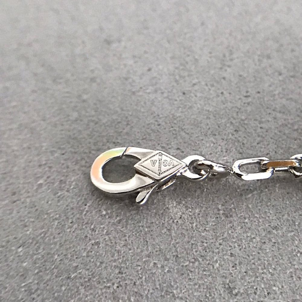 [Glitter Jewelry]CLOVER 5 MOTIF ONYXS DIAMOND BRACELET SILVER
