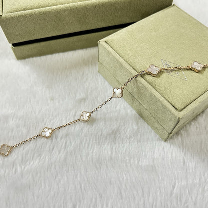[Glitter Jewelry]CLOVER 6 MOTIF WHITE MOP BRACELET