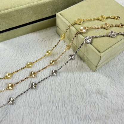 [Glitter Jewelry]CLOVER 6 MOTIF DIAMOND BRACELET