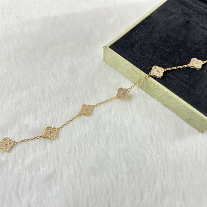 [Glitter Jewelry]CLOVER 6 MOTIF DIAMOND BRACELET