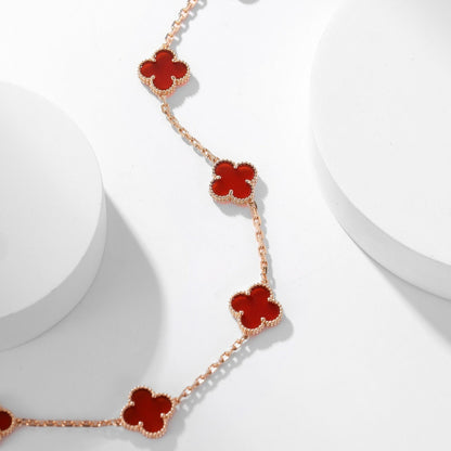 [Glitter Jewelry]CLOVER 10 MOTIFS CARNELIAN NECKLACE