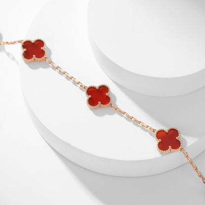 [Glitter Jewelry]CLOVER 10 MOTIFS CARNELIAN NECKLACE