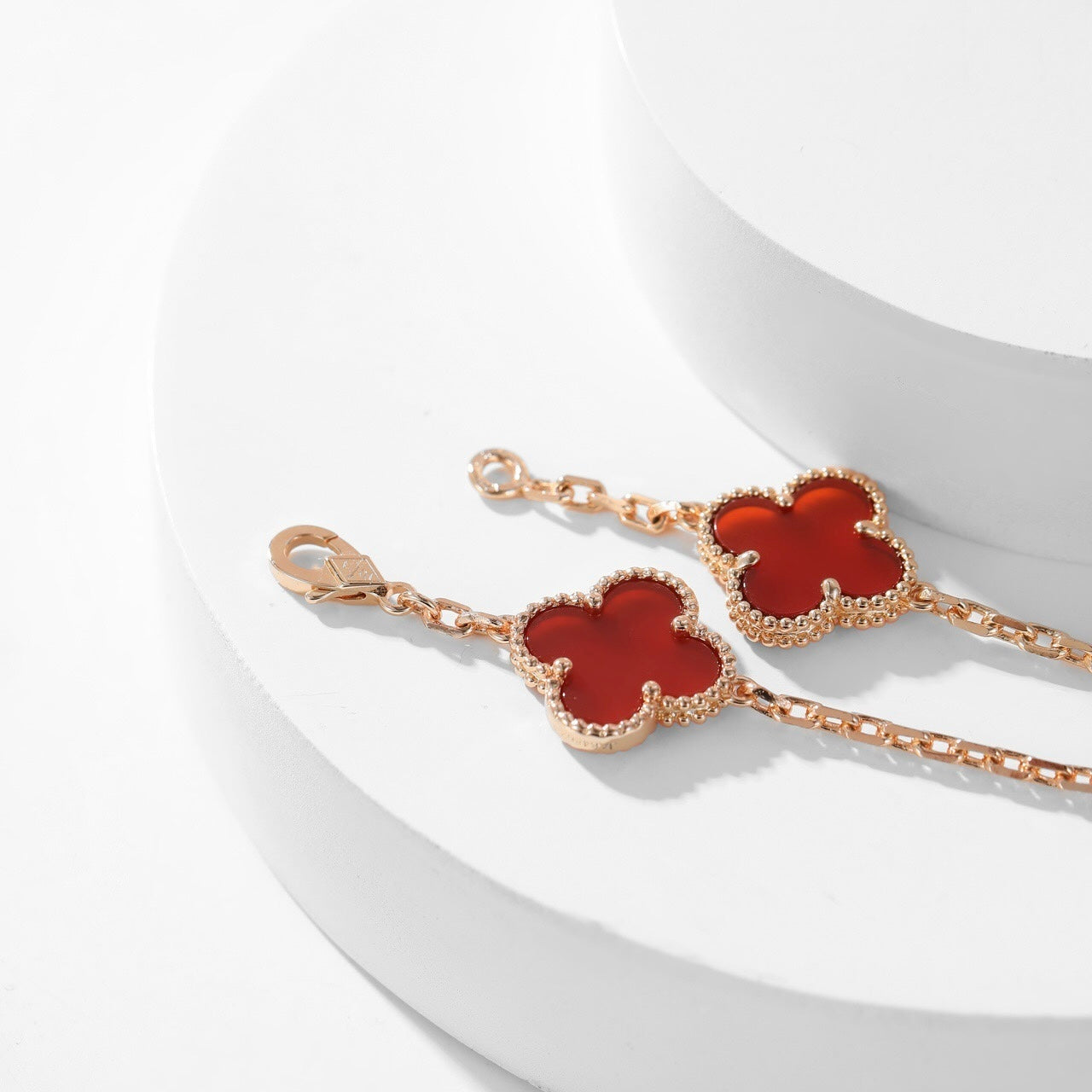 [Glitter Jewelry]CLOVER 10 MOTIFS CARNELIAN NECKLACE