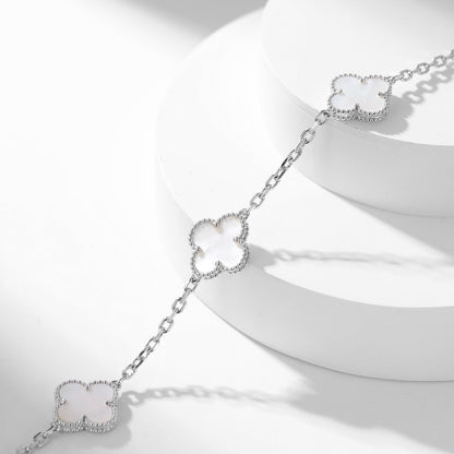 [Glitter Jewelry]CLOVER 10 MOTIFS WHITE MOTHER OF PEARL NECKLACE