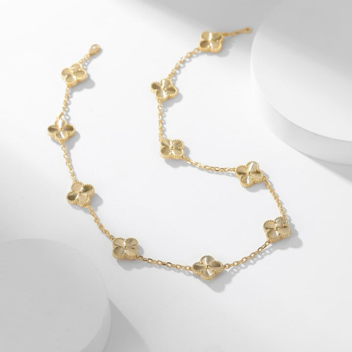 [Glitter Jewelry]CLOVER 10 MOTIFS LASER NECKLACE