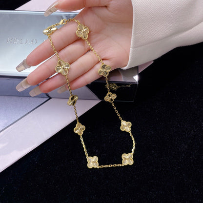 [Glitter Jewelry]CLOVER 10 MOTIFS LASER NECKLACE